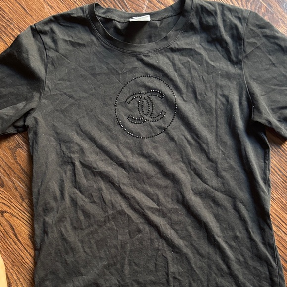 CHANEL Tops - CHANEL Black Short Sleeve Tee